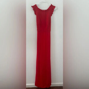 Jill Jill Stuart Red Ruffle Crossback Gown Crepe Red Evening Formal NWT Size 8